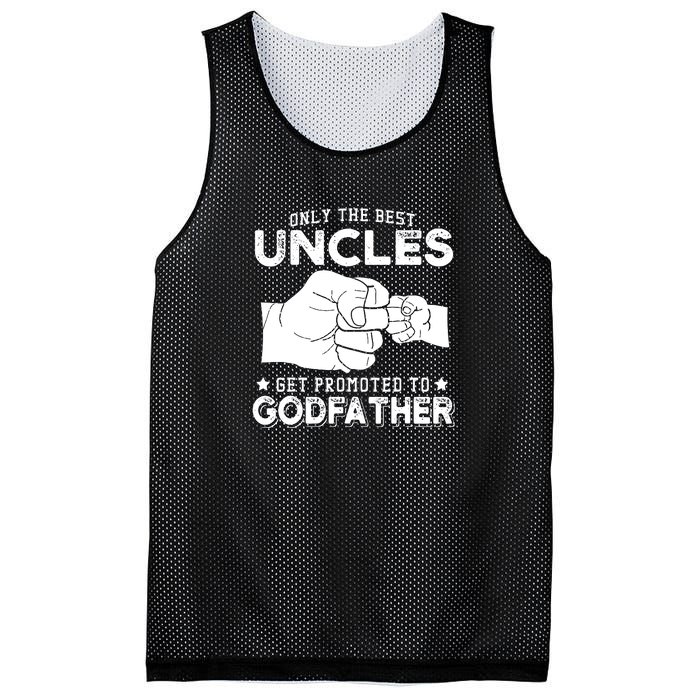 Mens Only The Best Uncles Get Promoted To Godfather Mesh Reversible Basketball Jersey Tank