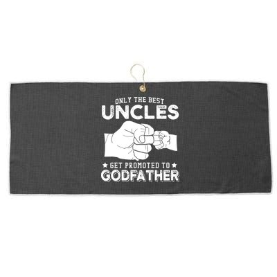 Mens Only The Best Uncles Get Promoted To Godfather Large Microfiber Waffle Golf Towel