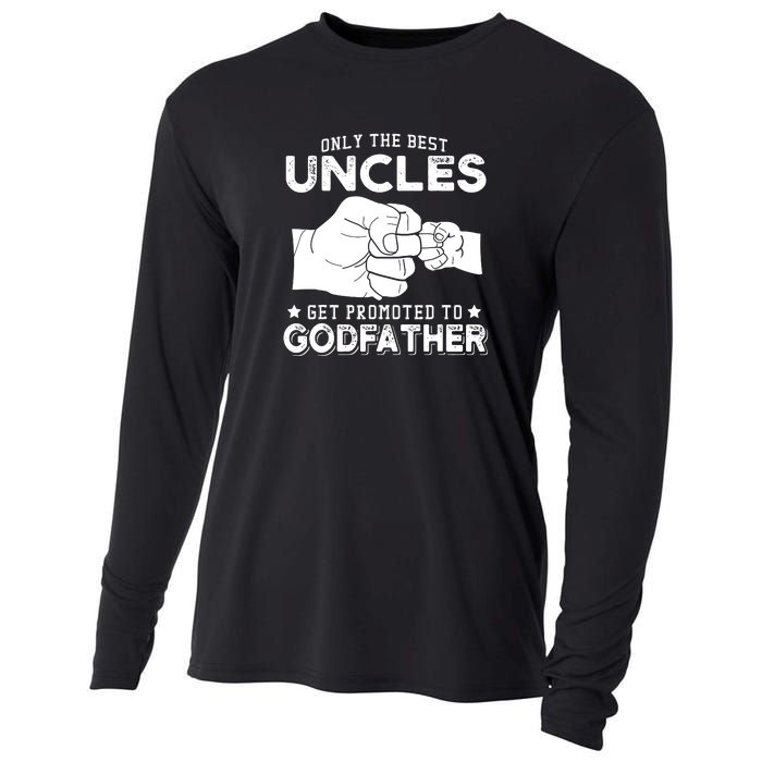 Mens Only The Best Uncles Get Promoted To Godfather Cooling Performance Long Sleeve Crew