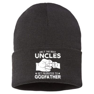 Mens Only The Best Uncles Get Promoted To Godfather Sustainable Knit Beanie