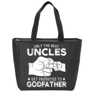 Mens Only The Best Uncles Get Promoted To Godfather Zip Tote Bag