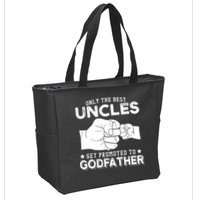 Mens Only The Best Uncles Get Promoted To Godfather Zip Tote Bag