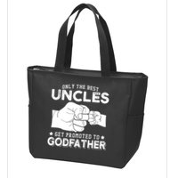 Mens Only The Best Uncles Get Promoted To Godfather Zip Tote Bag