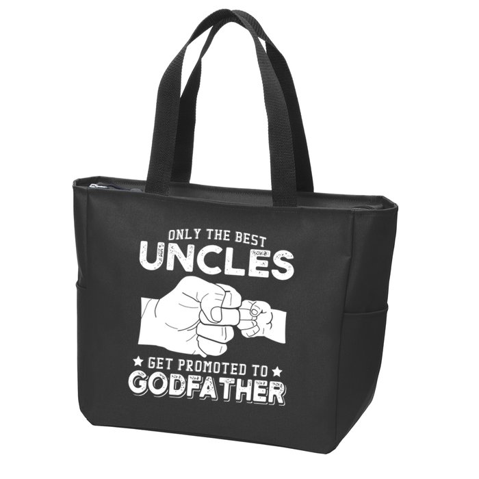 Mens Only The Best Uncles Get Promoted To Godfather Zip Tote Bag