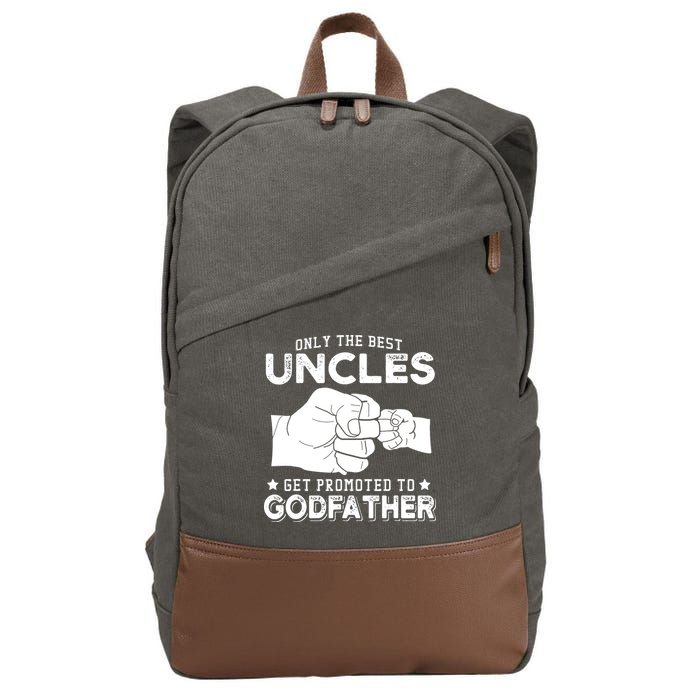 Mens Only The Best Uncles Get Promoted To Godfather Cotton Canvas Backpack
