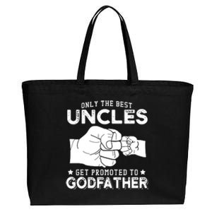 Mens Only The Best Uncles Get Promoted To Godfather Cotton Canvas Jumbo Tote