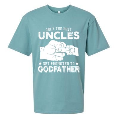 Mens Only The Best Uncles Get Promoted To Godfather Sueded Cloud Jersey T-Shirt