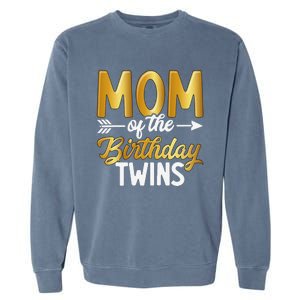 Mom Of The Birthday Twins Mothers Day Motherhood Garment-Dyed Sweatshirt