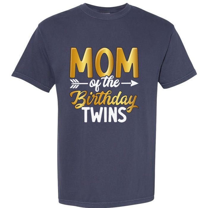 Mom Of The Birthday Twins Mothers Day Motherhood Garment-Dyed Heavyweight T-Shirt