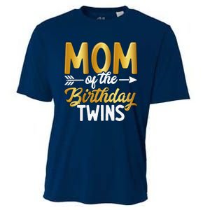 Mom Of The Birthday Twins Mothers Day Motherhood Cooling Performance Crew T-Shirt