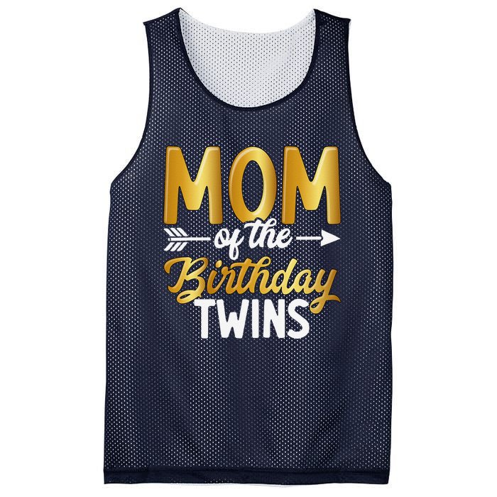 Mom Of The Birthday Twins Mothers Day Motherhood Mesh Reversible Basketball Jersey Tank