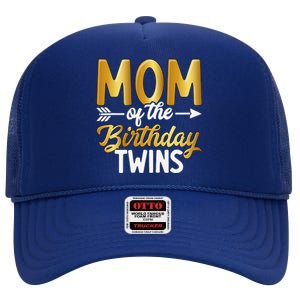 Mom Of The Birthday Twins Mothers Day Motherhood High Crown Mesh Back Trucker Hat