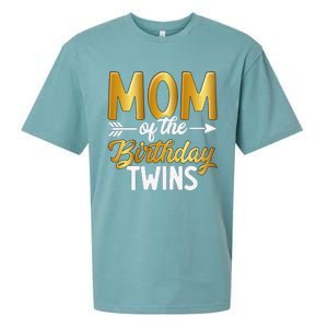 Mom Of The Birthday Twins Mothers Day Motherhood Sueded Cloud Jersey T-Shirt