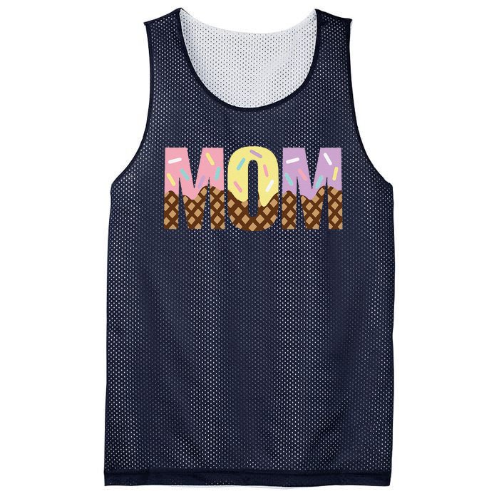 Mom Of The Sweet One Ice Cream 1st First Family MotherS Day Mesh Reversible Basketball Jersey Tank