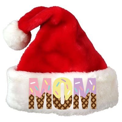 Mom Of The Sweet One Ice Cream 1st First Family MotherS Day Premium Christmas Santa Hat