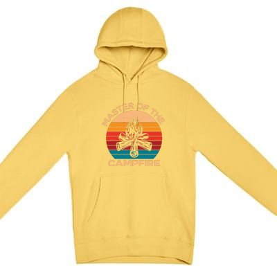 Master Of The Campfire Retro Vintage Camping Gift Premium Pullover Hoodie