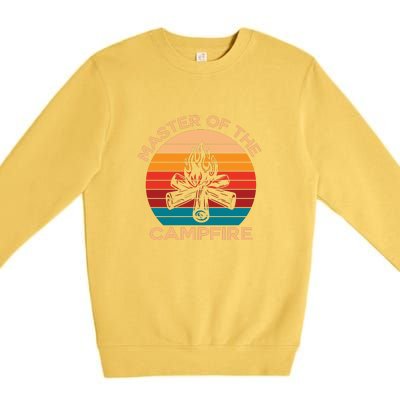 Master Of The Campfire Retro Vintage Camping Gift Premium Crewneck Sweatshirt