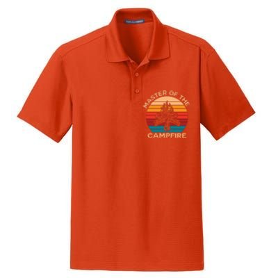 Master Of The Campfire Retro Vintage Camping Gift Dry Zone Grid Polo