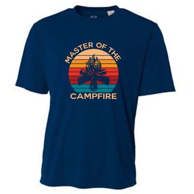 Master Of The Campfire Retro Vintage Camping Gift Cooling Performance Crew T-Shirt