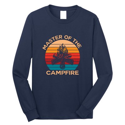 Master Of The Campfire Retro Vintage Camping Gift Long Sleeve Shirt