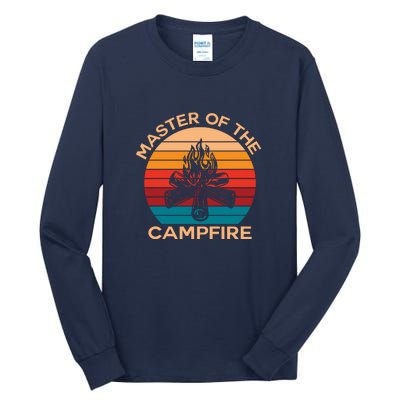 Master Of The Campfire Retro Vintage Camping Gift Tall Long Sleeve T-Shirt