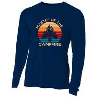 Master Of The Campfire Retro Vintage Camping Gift Cooling Performance Long Sleeve Crew