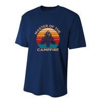 Master Of The Campfire Retro Vintage Camping Gift Performance Sprint T-Shirt