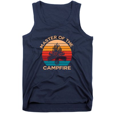 Master Of The Campfire Retro Vintage Camping Gift Tank Top