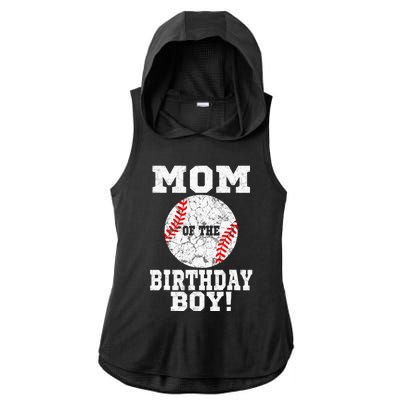 Mom Of The Birthday Boy Baseball Lover Vintage Retro Ladies PosiCharge Tri-Blend Wicking Draft Hoodie Tank