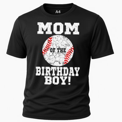 Mom Of The Birthday Boy Baseball Lover Vintage Retro Cooling Performance Crew T-Shirt