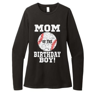 Mom Of The Birthday Boy Baseball Lover Vintage Retro Womens CVC Long Sleeve Shirt