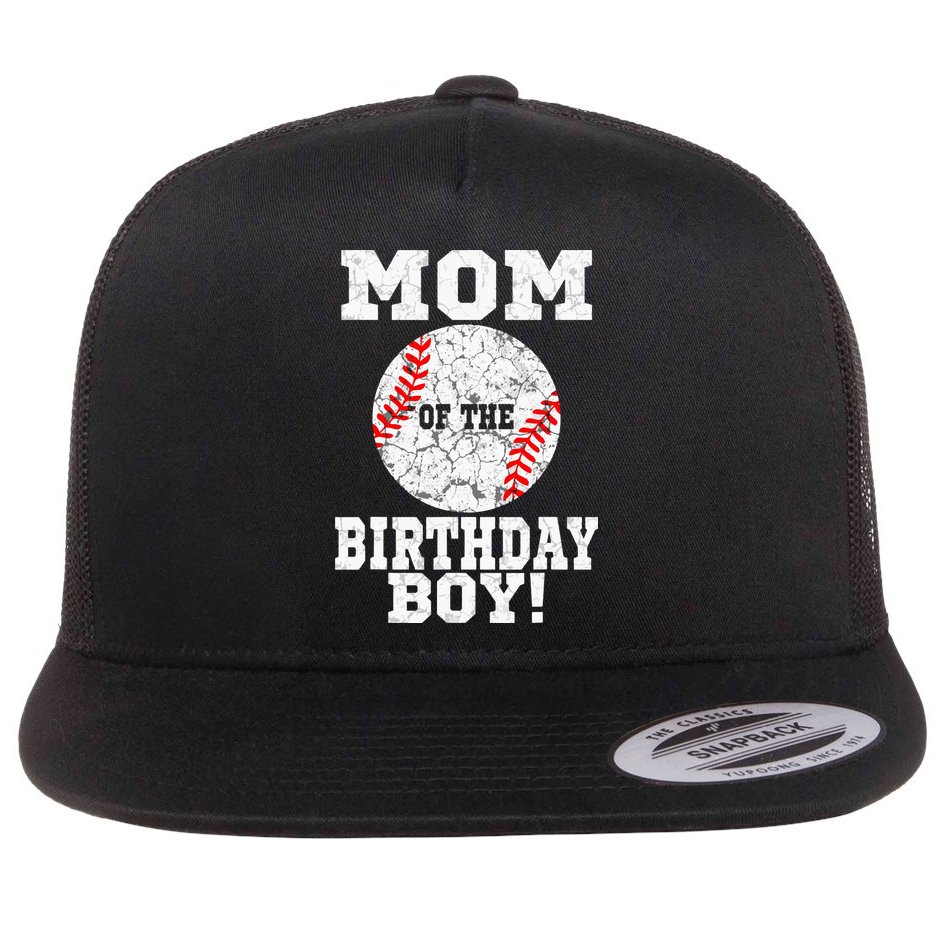 Mom Of The Birthday Boy Baseball Lover Vintage Retro Flat Bill Trucker Hat