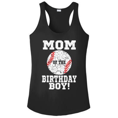 Mom Of The Birthday Boy Baseball Lover Vintage Retro Ladies PosiCharge Competitor Racerback Tank