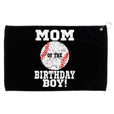 Mom Of The Birthday Boy Baseball Lover Vintage Retro Grommeted Golf Towel