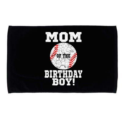 Mom Of The Birthday Boy Baseball Lover Vintage Retro Microfiber Hand Towel