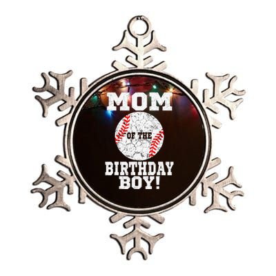 Mom Of The Birthday Boy Baseball Lover Vintage Retro Metallic Star Ornament