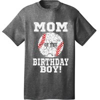 Mom Of The Birthday Boy Baseball Lover Vintage Retro T-Shirt