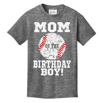 Mom Of The Birthday Boy Baseball Lover Vintage Retro Kids T-Shirt