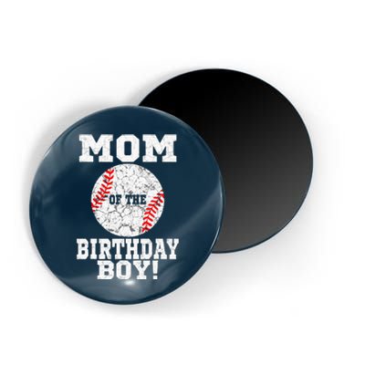 Mom Of The Birthday Boy Baseball Lover Vintage Retro Magnet