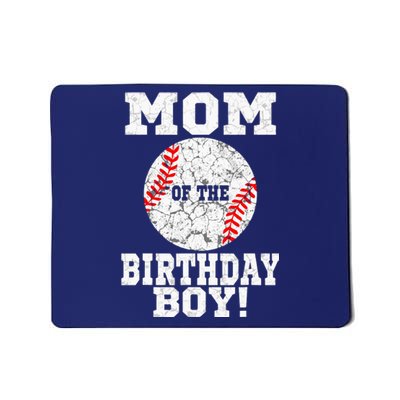 Mom Of The Birthday Boy Baseball Lover Vintage Retro Mousepad