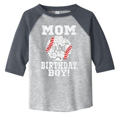 Mom Of The Birthday Boy Baseball Lover Vintage Retro Toddler Fine Jersey T-Shirt