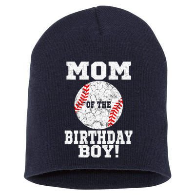 Mom Of The Birthday Boy Baseball Lover Vintage Retro Short Acrylic Beanie