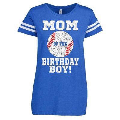 Mom Of The Birthday Boy Baseball Lover Vintage Retro Enza Ladies Jersey Football T-Shirt