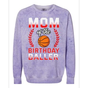 Mom Of The Birthday Boy Basketball Bday Celebration Colorblast Crewneck Sweatshirt