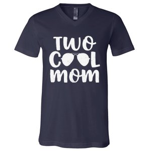 Mom Of The Birthday Bboy Two Cool 2nd Bday Mother Mama Mommy V-Neck T-Shirt