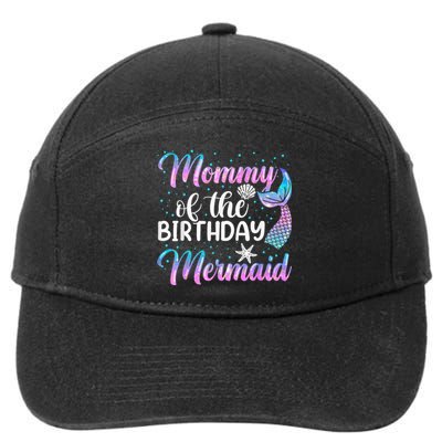 Mommy Of The Mermaid Birthday Mom 7-Panel Snapback Hat