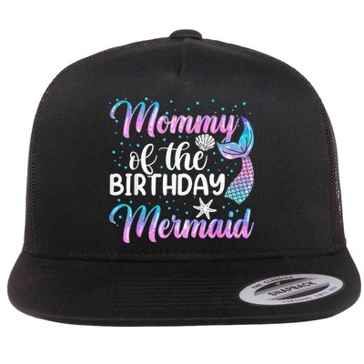 Mommy Of The Mermaid Birthday Mom Flat Bill Trucker Hat