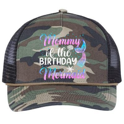 Mommy Of The Mermaid Birthday Mom Retro Rope Trucker Hat Cap