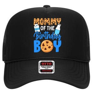 Mommy Of The Birthday Boy Milk And Cookies 1st Birthday High Crown Mesh Back Trucker Hat