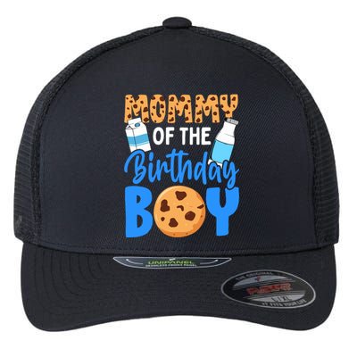 Mommy Of The Birthday Boy Milk And Cookies 1st Birthday Flexfit Unipanel Trucker Cap